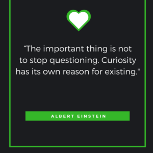 The important thing is not to stop questioning. Curiosity has its own reason for existing. Albert Einstein 