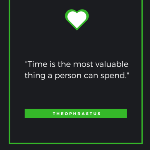 Time is the most valuable thing a person can spend. – Theophrastus