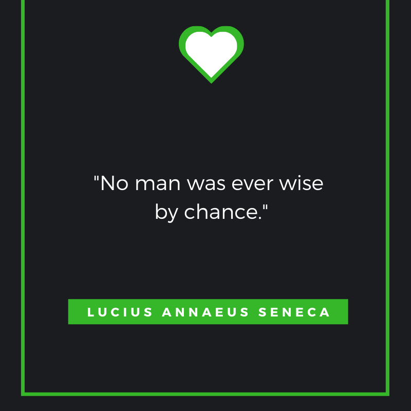 No man was ever wise by chance.
Lucius Annaeus Seneca