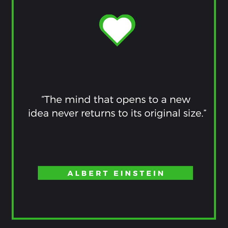 The mind that opens to a new idea never returns to its original size. Albert Einstein